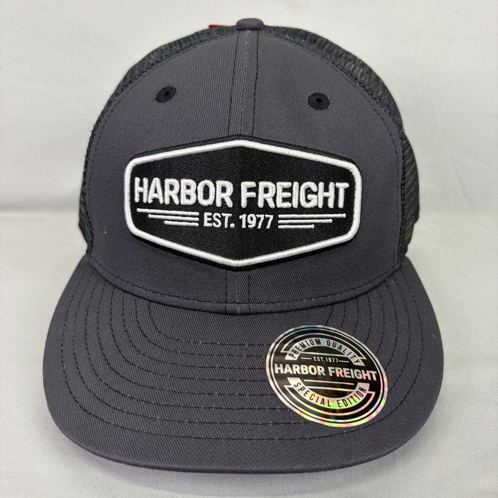 Harbor Freight Trucker Hat Special Edition Mens OSFM Gray Mesh Snapback Cap
